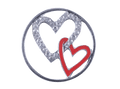 Large Plate - 2 Joining Hearts 1 Crystal 1 Red image 0