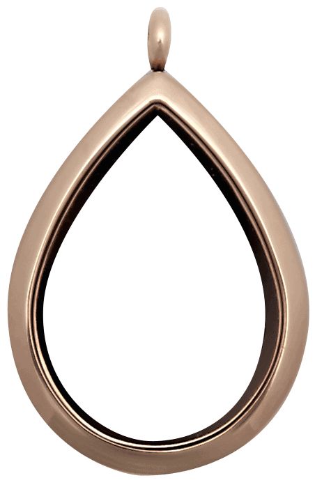 Rose Gold Standard Raindrop Plain Locket image 0