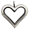 Silver Full Size Straight Heart Plain Locket image 0