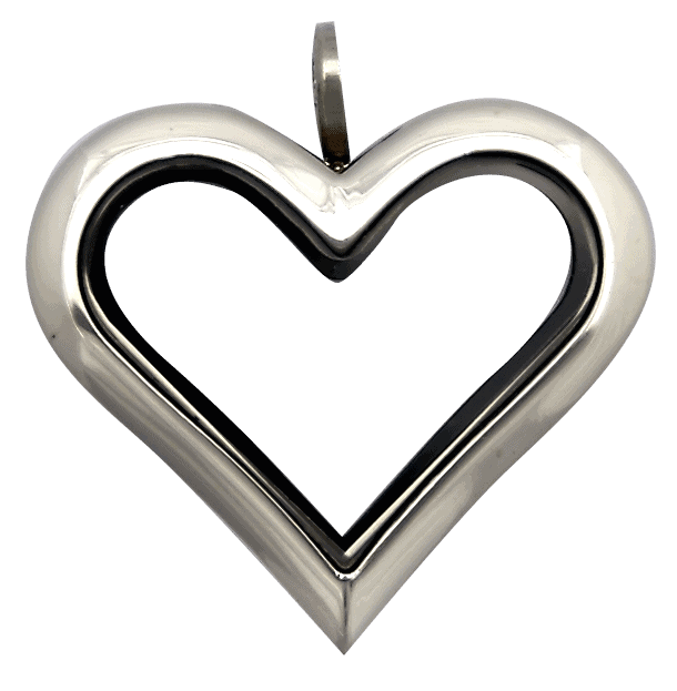 Silver Full Size Straight Heart Plain Locket image 0