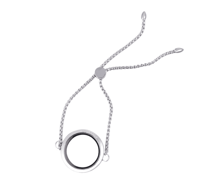 Bracelet Locket Snake Chain Slider-Silver image 1