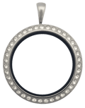 Locket Silver Standard Round Crystal image 0