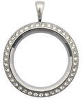 Locket Silver Standard Round Prism Crystals image 0