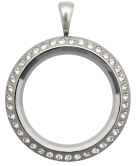 Locket Silver Standard Round Prism Crystals image 0