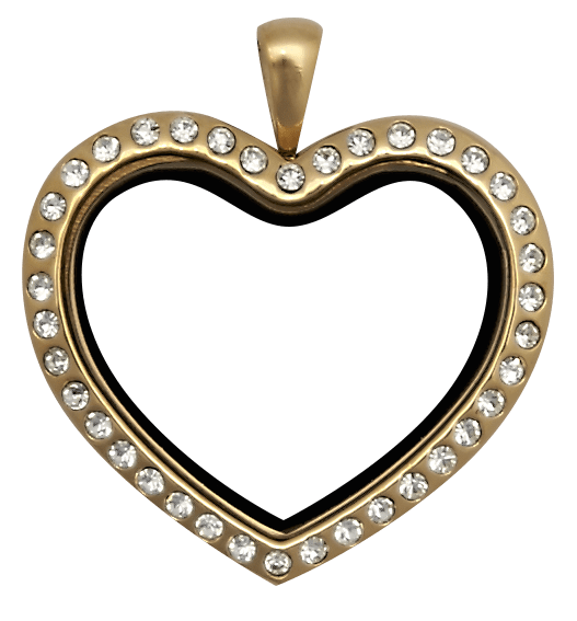 Locket Gold Standard Heart with Crystals image 0