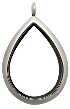 Locket Silver Standard Raindrop Plain image 0