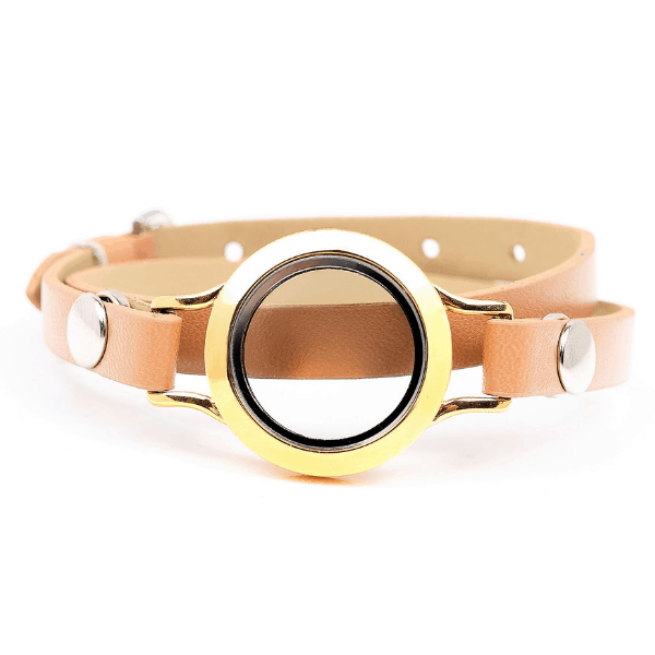 Locket Bracelet Lion Print Leather (Gold or Silver Locket)
