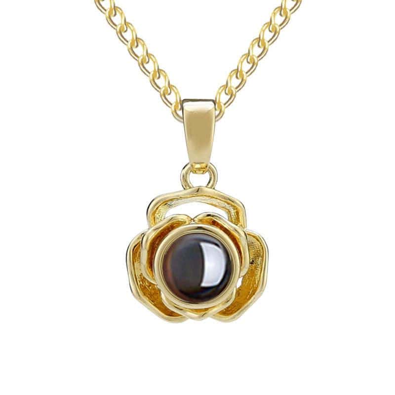 Projection Photo Rose Bud Necklace