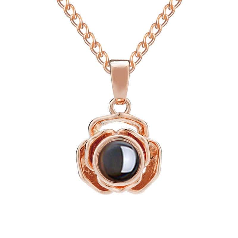 Projection Photo Rose Bud Necklace