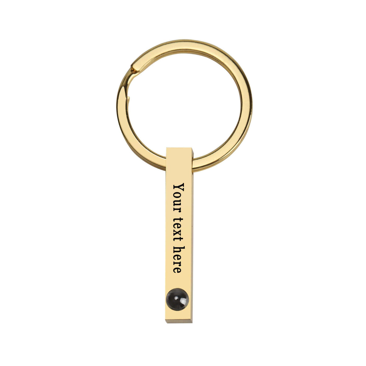 Projection Photo Engraved Vertical Cube Key Ring