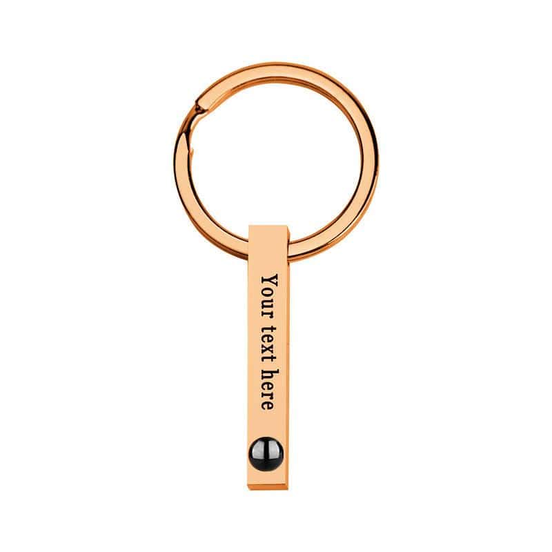 Projection Photo Engraved Vertical Cube Key Ring