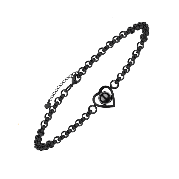 Projection Photo Heart Chain Bracelet