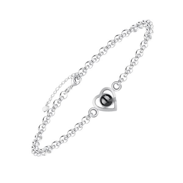 Projection Photo Heart Chain Bracelet