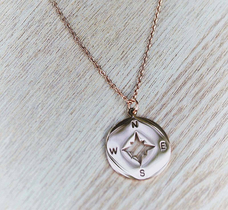 Necklace Compass-Rose Gold