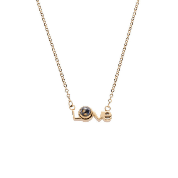 Projection Photo Love Word Necklace