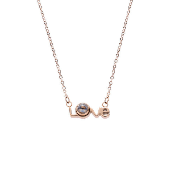 Projection Photo Love Word Necklace