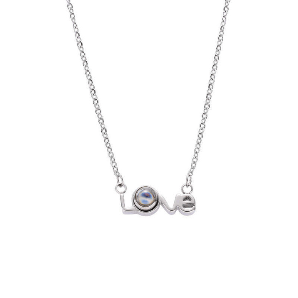 Projection Photo Love Word Necklace