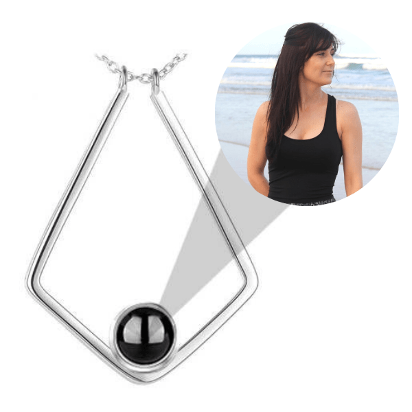 Projection Photo Diamond Shape Necklace