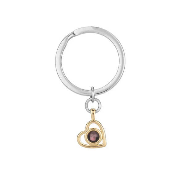 Projection Photo Heart Key Ring