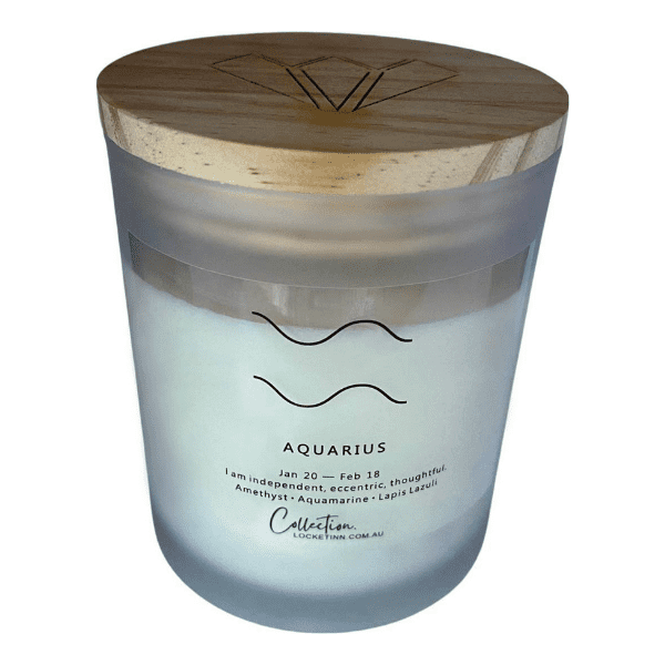 Zodiac Crystal Candle Aquarius