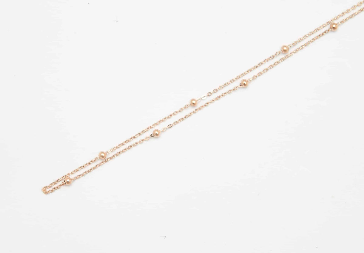 Chain Rose Gold 50cm Station Ball image 0