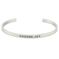 Mantraband Bangle-Choose Joy Silver image 0
