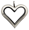 Locket Silver Full Size Straight Heart Plain image 0