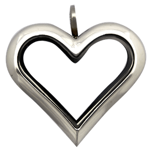 Locket Silver Full Size Straight Heart Plain image 0