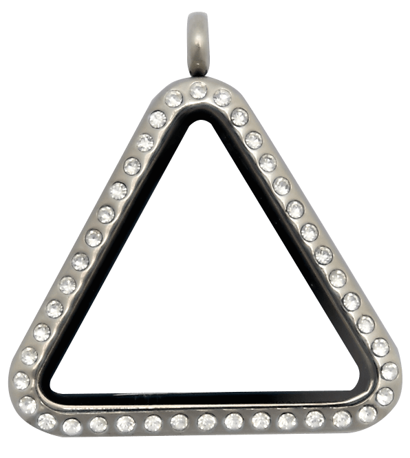 Locket Silver Standard Triangle with Crystals image 0