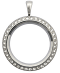 Locket Silver Standard Round Crystal image 0