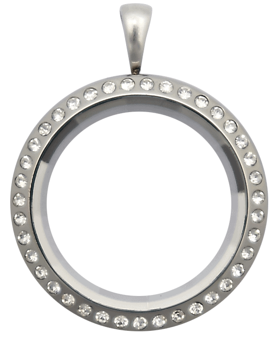 Locket Silver Standard Round Crystal image 0