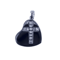 Urn Silver Heart with Engraved Cross image 0