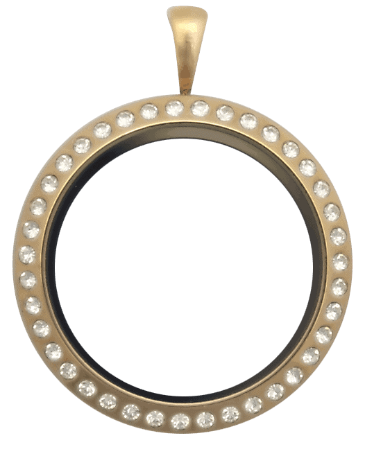 Gold Standard Round with Crystals Locket image 0
