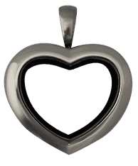 Locket Silver Medium Heart Plain image 0
