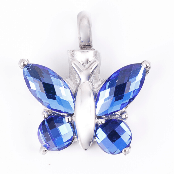 Urn Blue Crystal Butterfly Pendants image 0