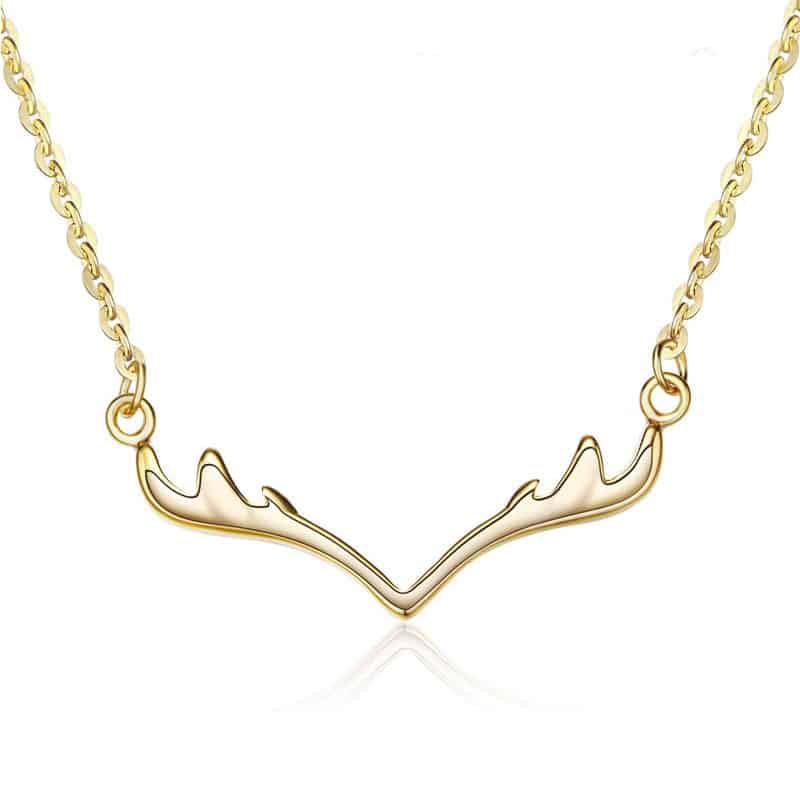 Necklace Spirit Animals Deer Antler-Gold image 0