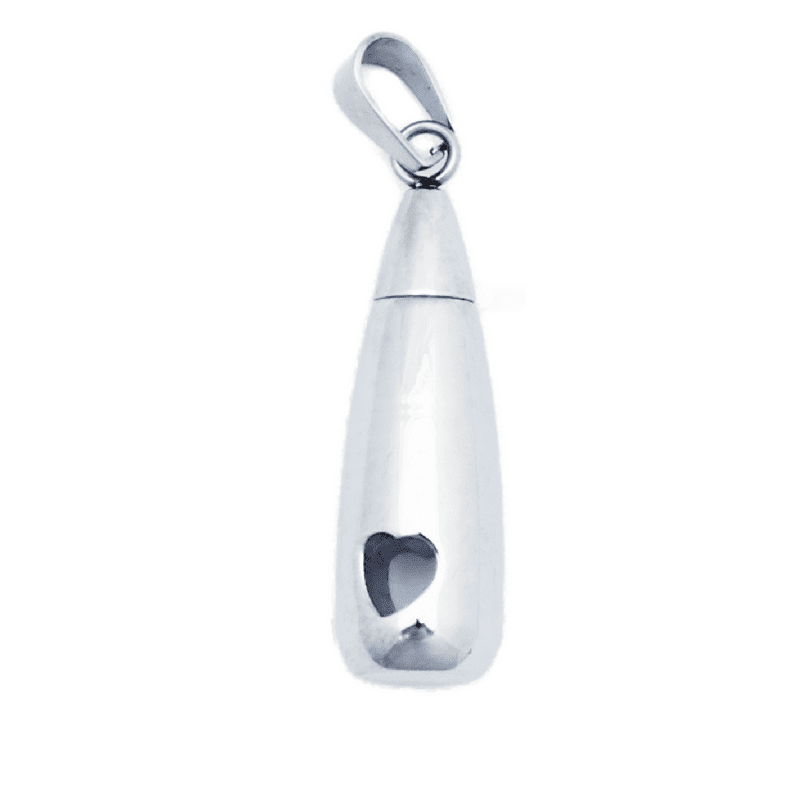 Urn Silver Tube with Cut out Heart image 0
