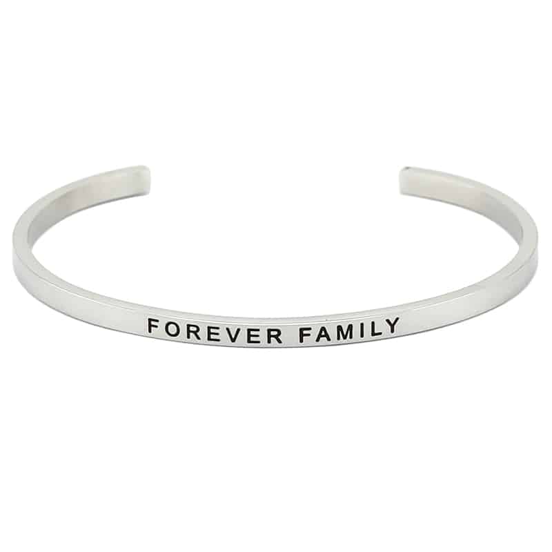 Mantraband Bangle Forever Family Silver image 1
