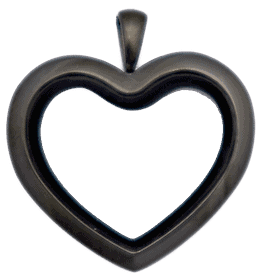 Locket Black Standard Heart Plain image 0