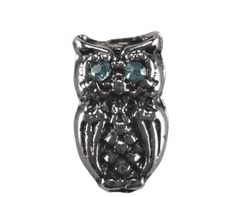 Owl - Silver with Light Blue Eyes image 0