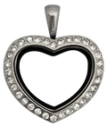 Locket Silver Medium Heart Crystal image 0