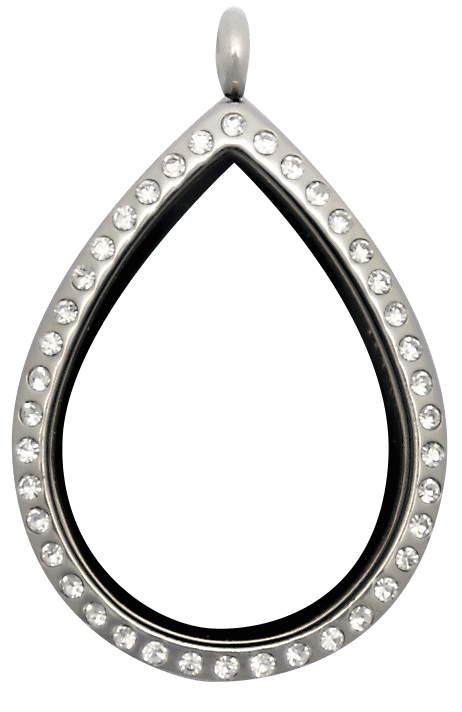 Silver Standard Raindrop Plain Locket image 0