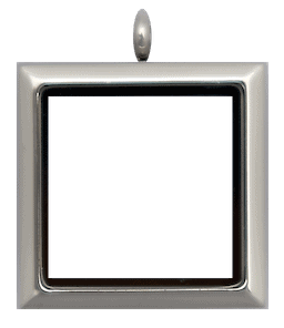 Locket Silver Standard Square Plain image 0