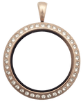 Rose Gold Standard Round with Crystals Locket image 0