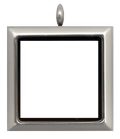 Silver Standard Square Plain Locket image 0