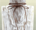 MULTI WRAP LEATHER TIE CHOKER-TAN image 0