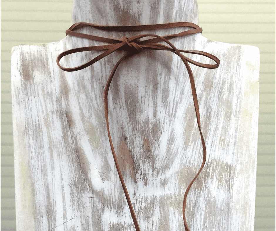 MULTI WRAP LEATHER TIE CHOKER-TAN image 0