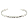 Mantraband Bangle Live In The Moment Silver image 0