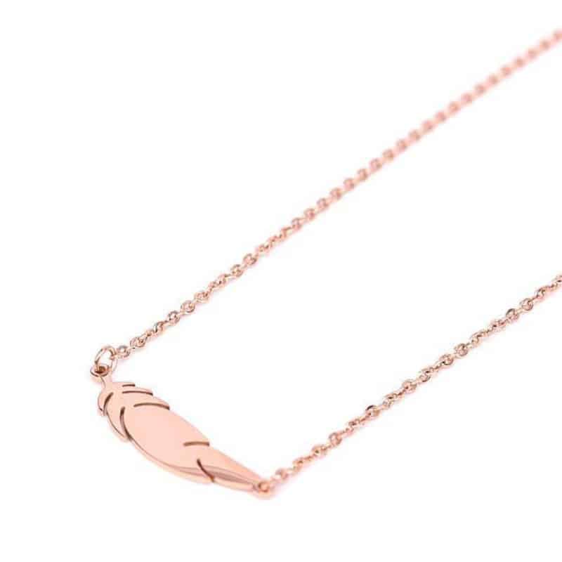 Necklace Angel Wing (Feather)-Rose Gold image 0