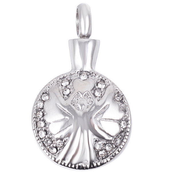 Urn Crystal Angel Round Pendants image 0